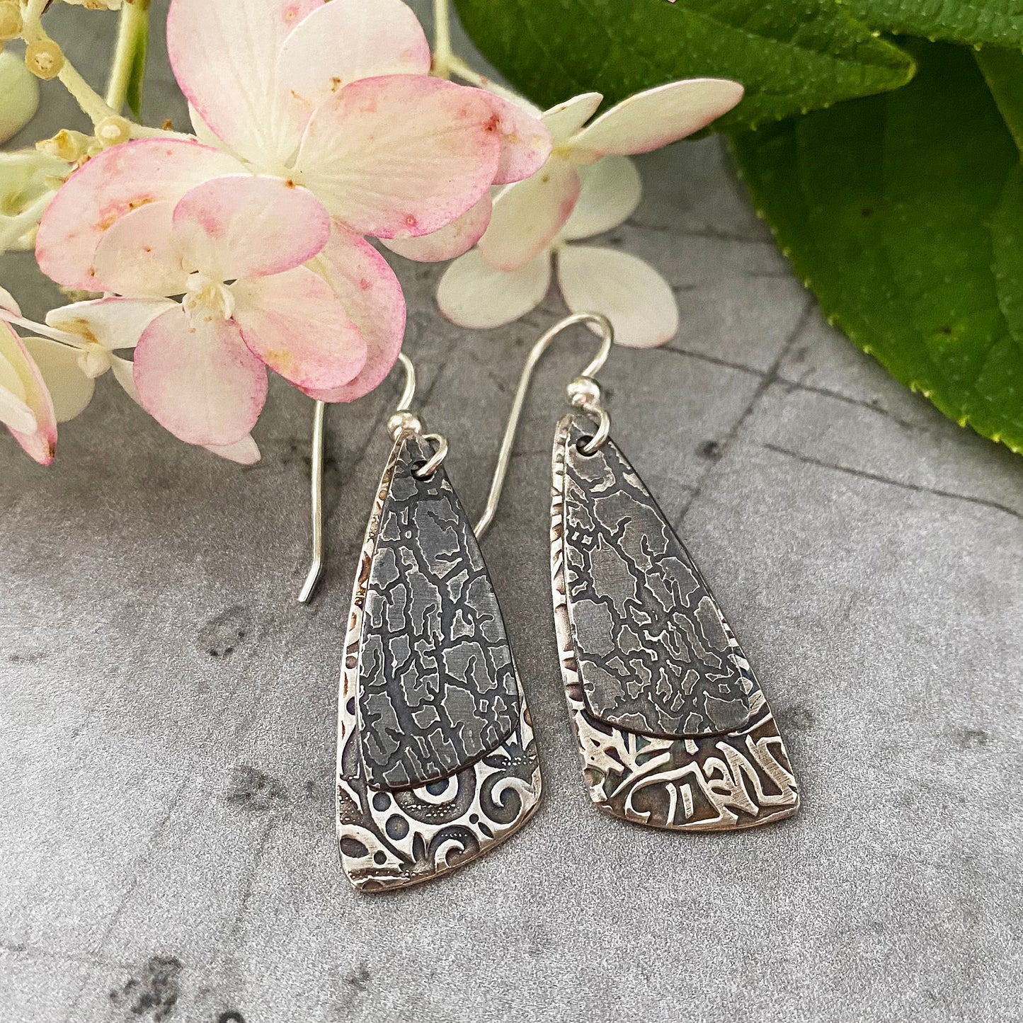 Double Triangle Drop Earrings