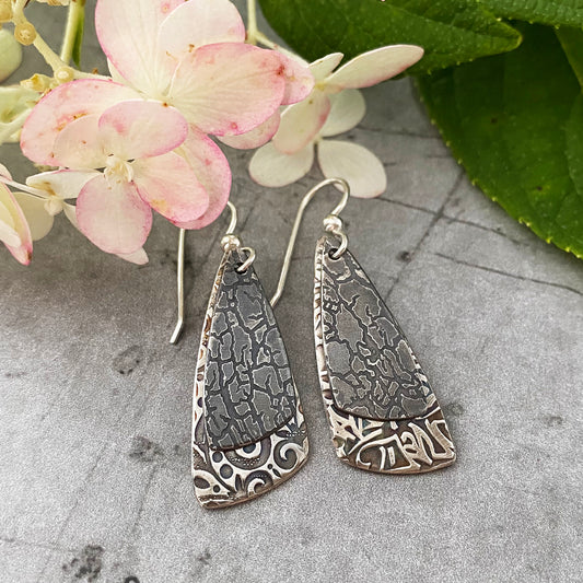 Double Triangle Drop Earrings