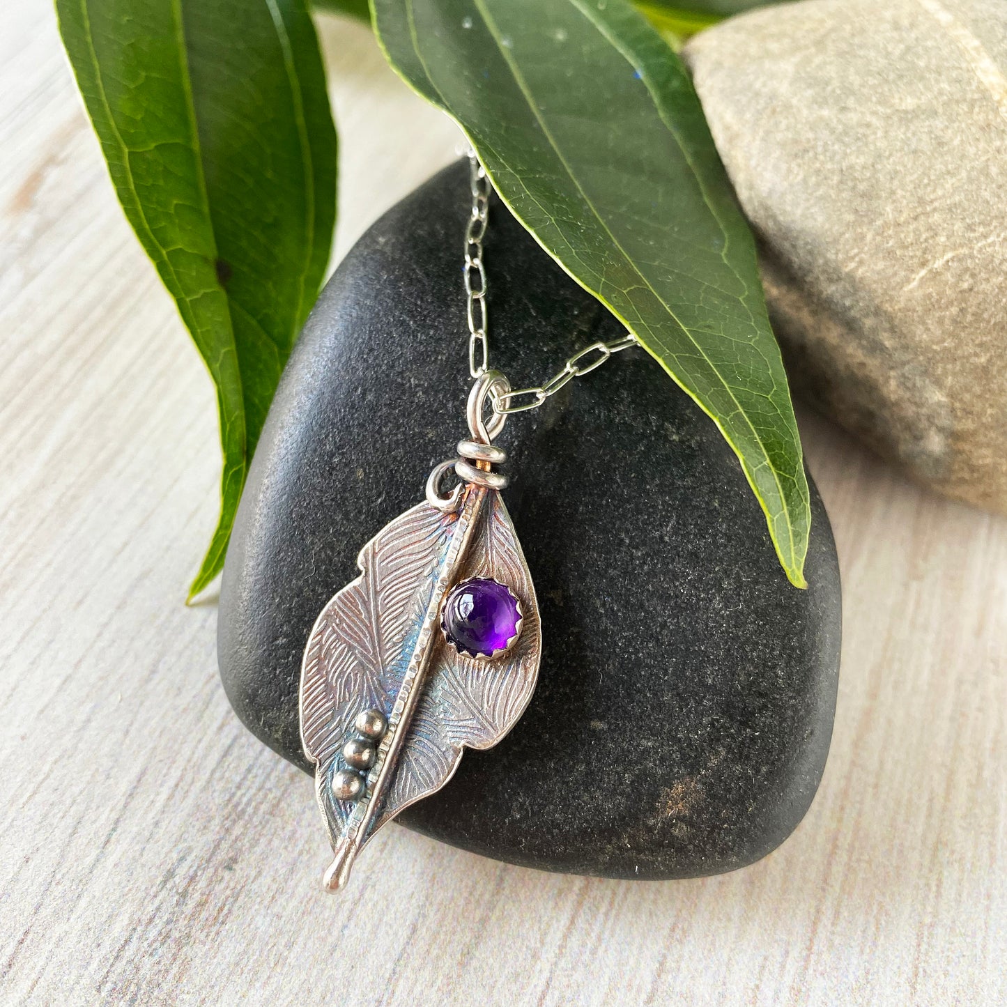 Textured Leaf Necklace