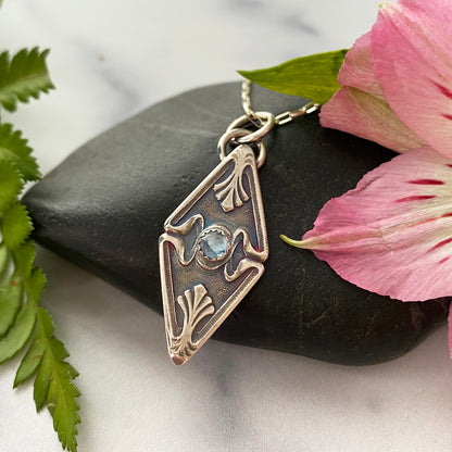 Art Deco Sky Blue Topaz Necklace/Earrings