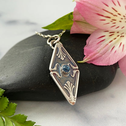 Art Deco Sky Blue Topaz Necklace/Earrings