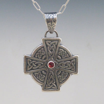 Ancient Celtic Cross with Garnet