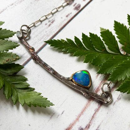 Boulder Opal Twig Necklace