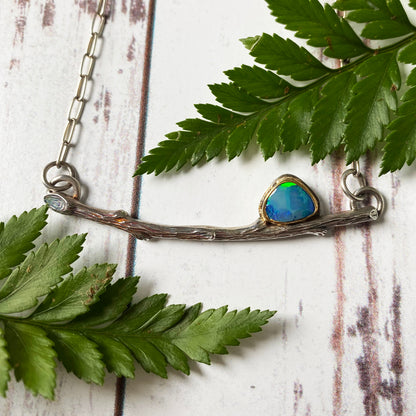 Boulder Opal Twig Necklace
