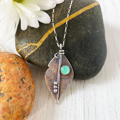 Textured Leaf Necklace