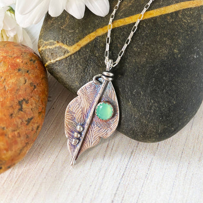 Textured Leaf Necklace