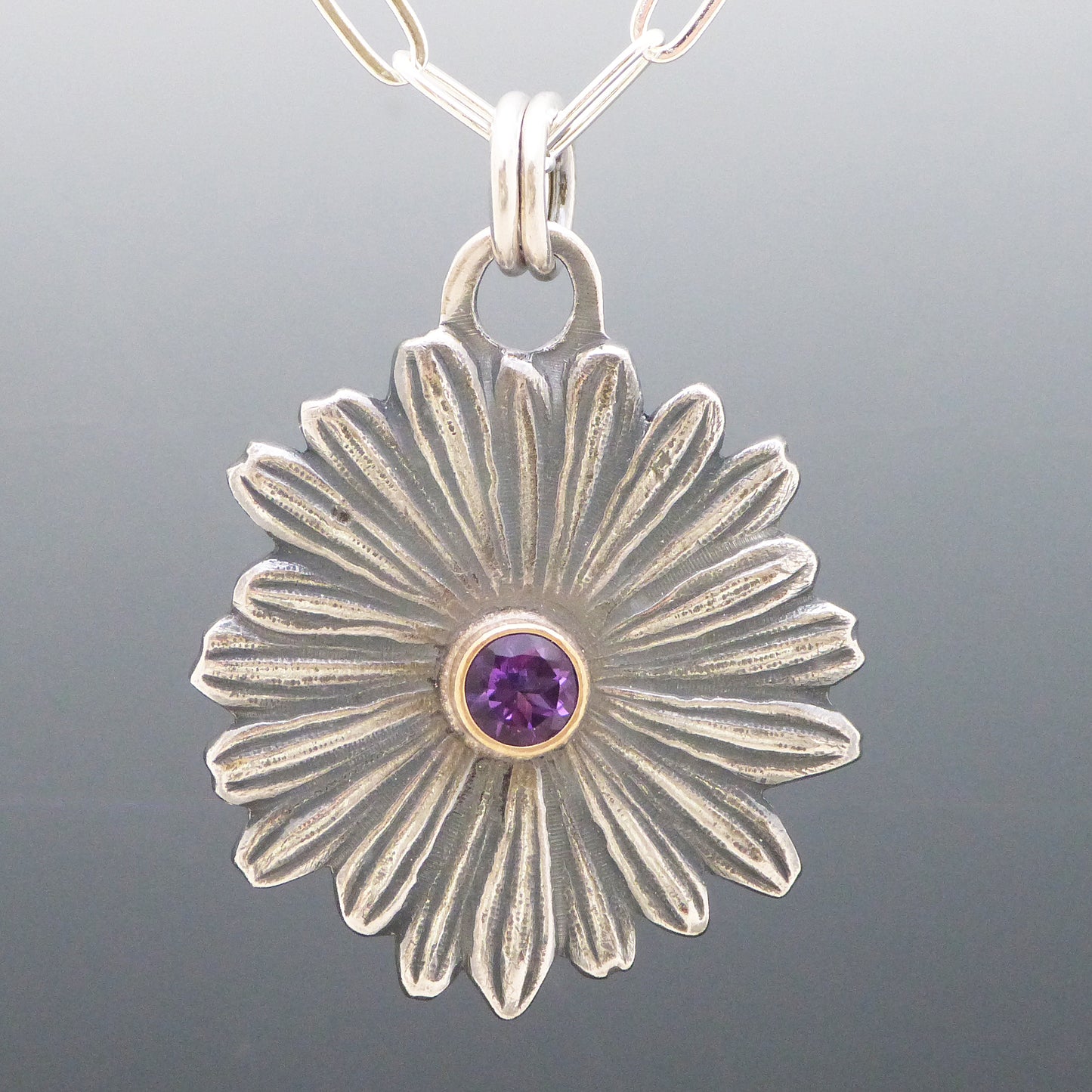 Amethyst Daisy Necklace