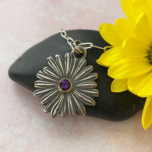Amethyst Daisy Necklace