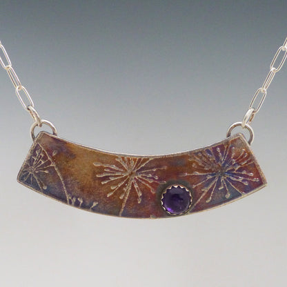 Dandelion Necklace with Amethyst