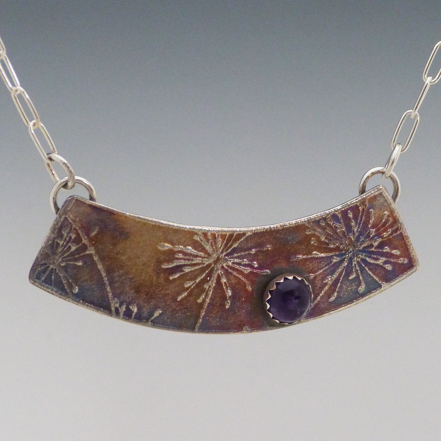 Dandelion Necklace with Amethyst