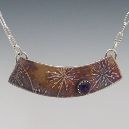 Dandelion Necklace with Amethyst