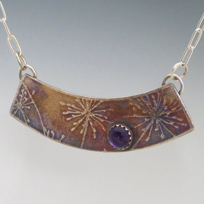 Dandelion Necklace with Amethyst