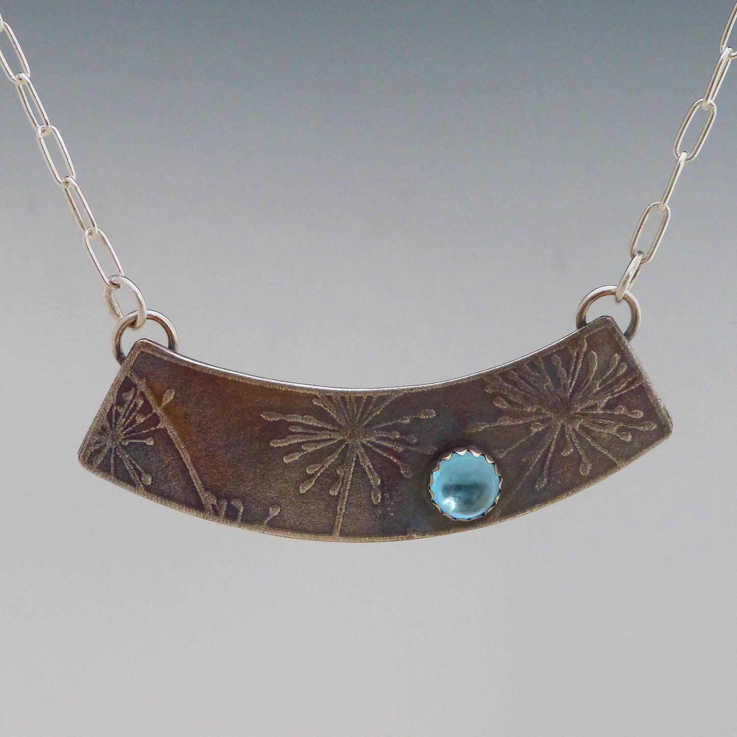 Dandelion Necklace with Sky Blue Topaz
