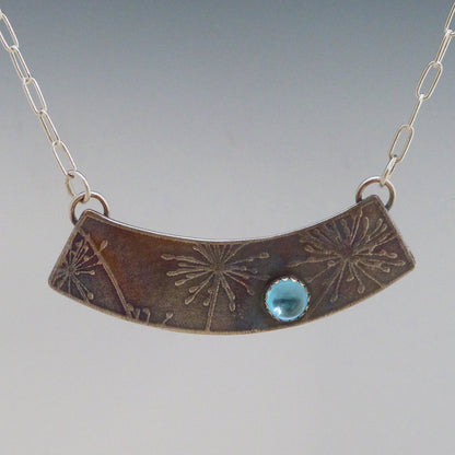 Dandelion Necklace with Sky Blue Topaz