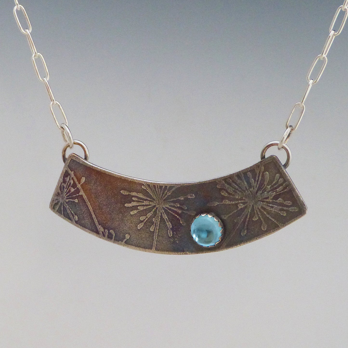 Dandelion Necklace with Sky Blue Topaz
