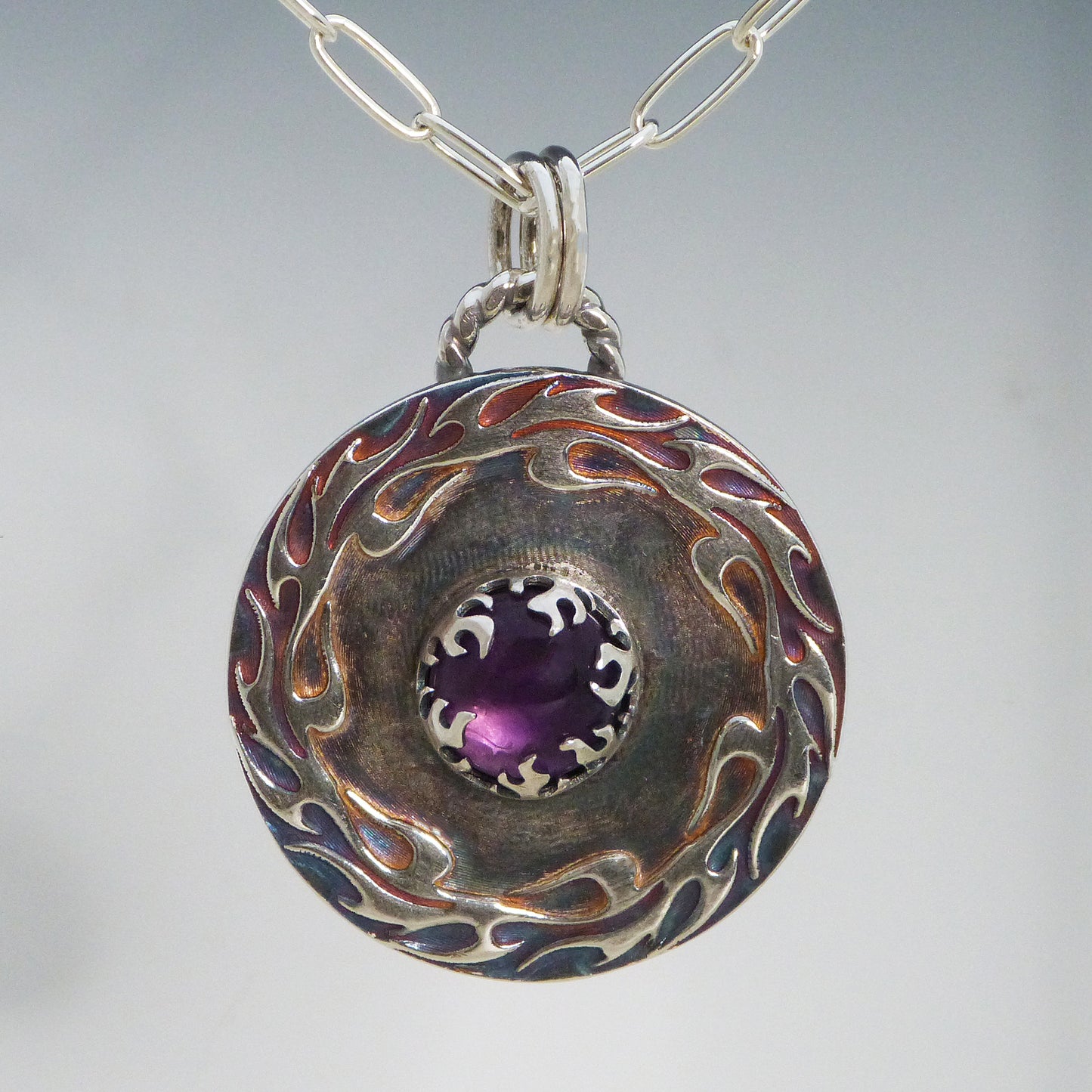 Amethyst Flame Necklace