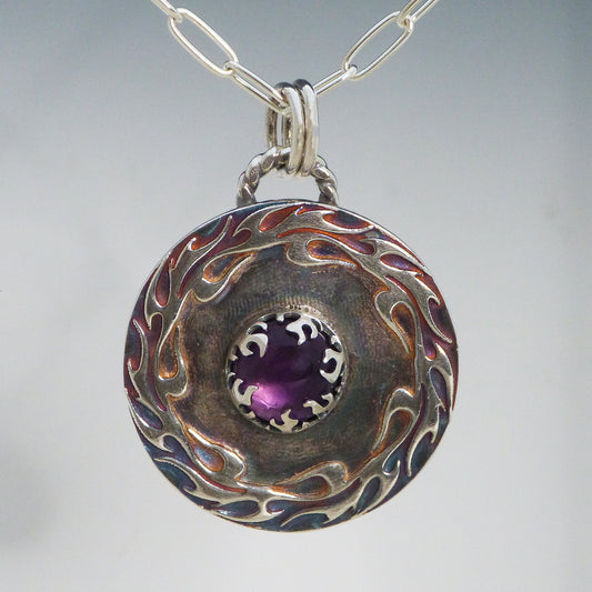 Amethyst Flame Necklace