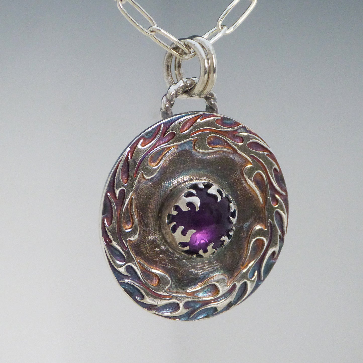 Amethyst Flame Necklace