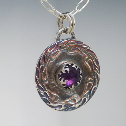 Amethyst Flame Necklace