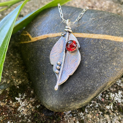 Textured Leaf Necklace