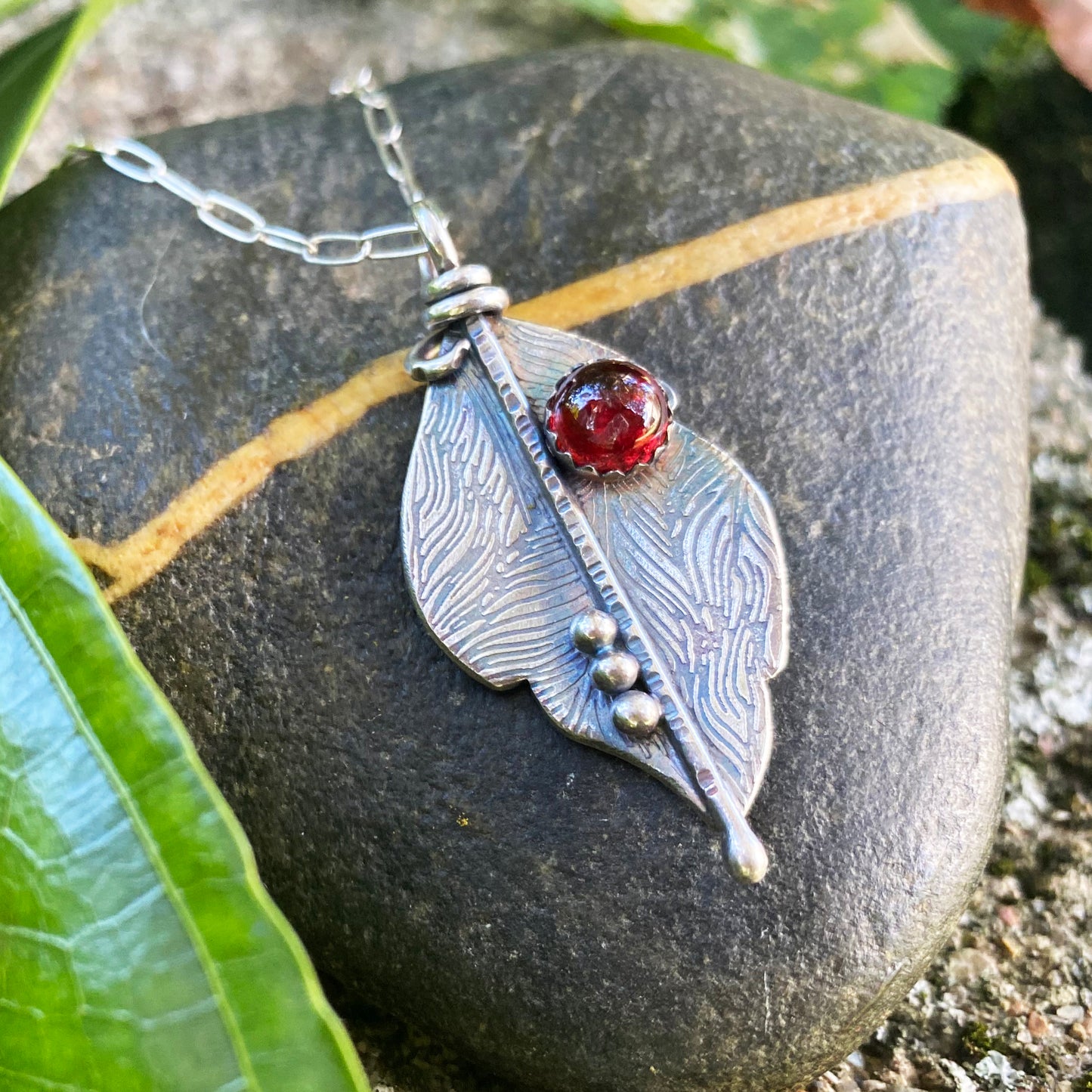 Textured Leaf Necklace