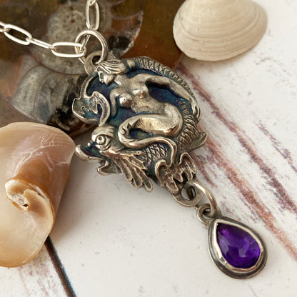 Sparkles the Mermaid with Teardrop Amethyst