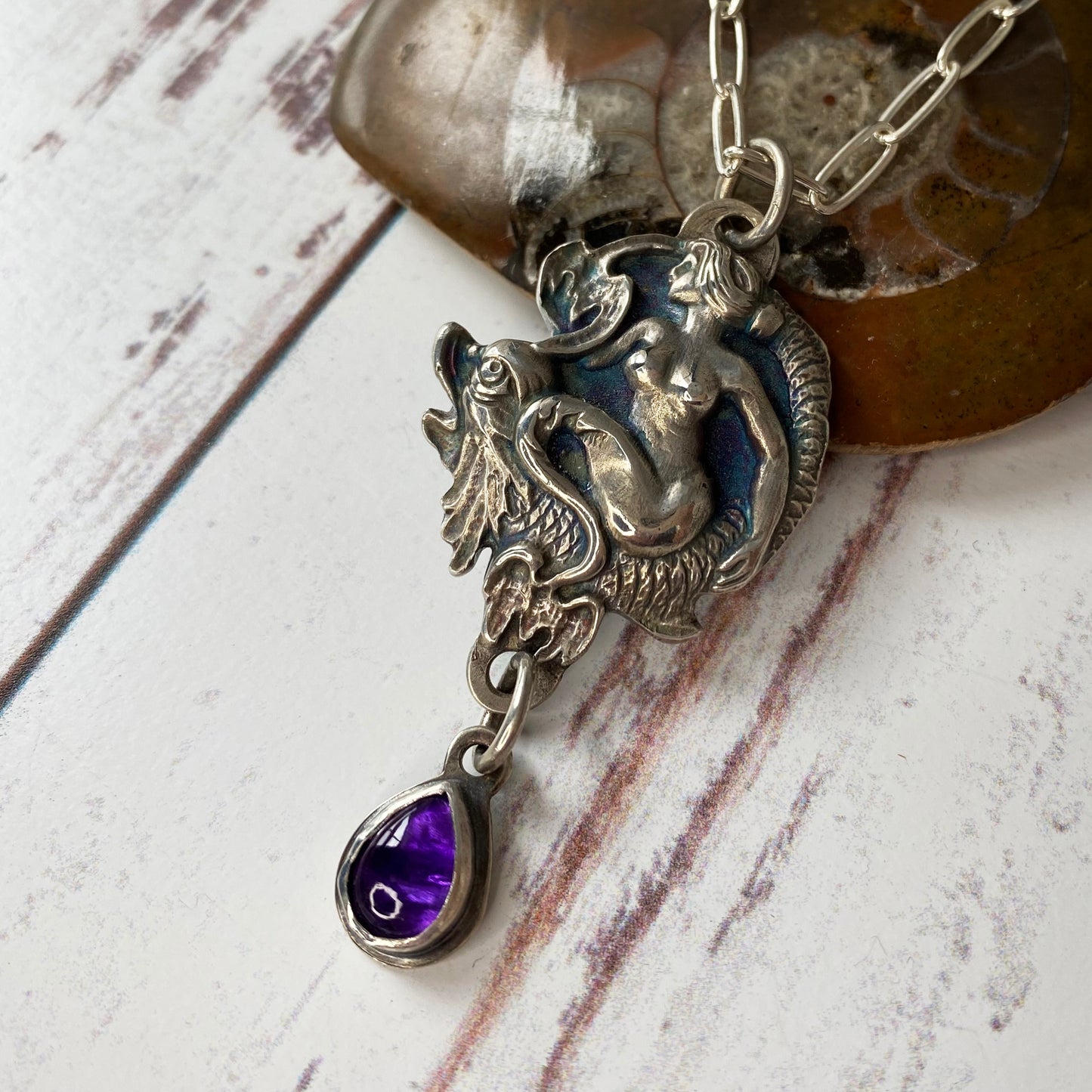 Sparkles the Mermaid with Teardrop Amethyst