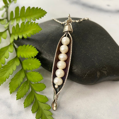 Sterling Pea Pod Pendant