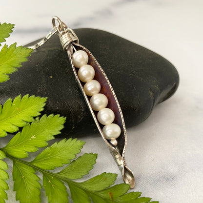 Sterling Pea Pod Pendant