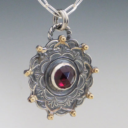Mandala Garnet Necklace