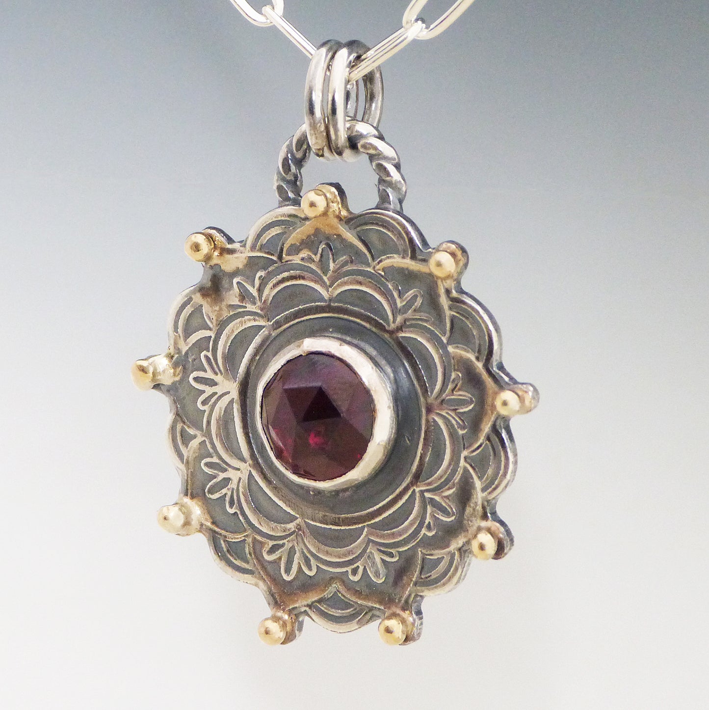 Mandala Garnet Necklace