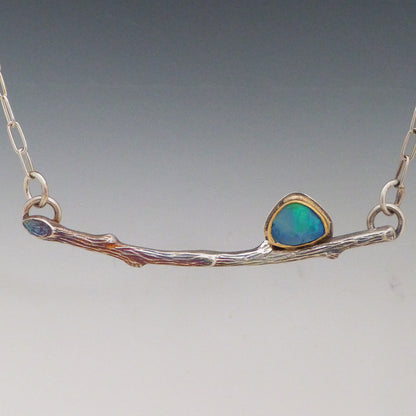 Boulder Opal Twig Necklace