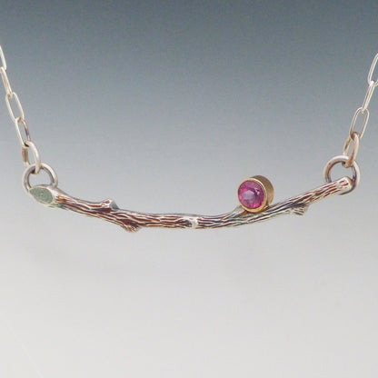 Pink Topaz Twig Necklace