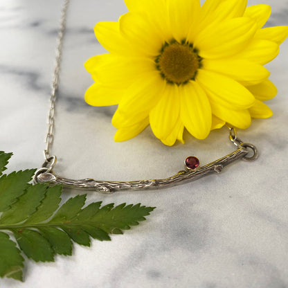 Pink Topaz Twig Necklace
