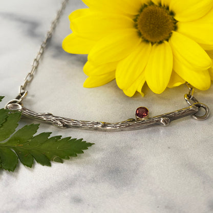 Pink Topaz Twig Necklace