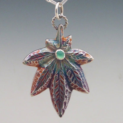 Marijuana Leaf with Chrysoprase