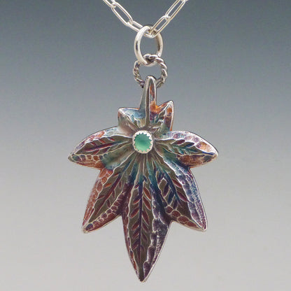 Marijuana Leaf with Chrysoprase