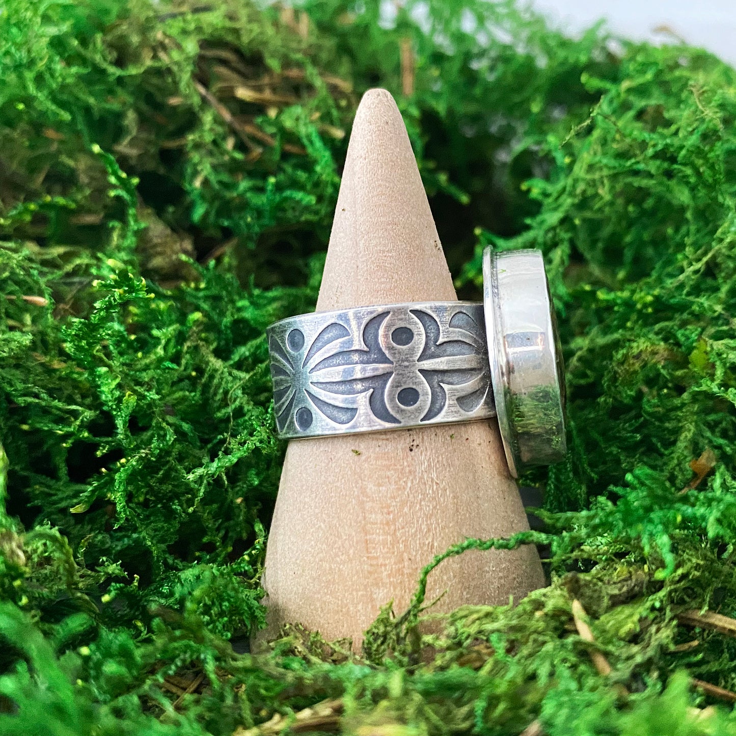 Fossilized Ammonite Gemstone Ring