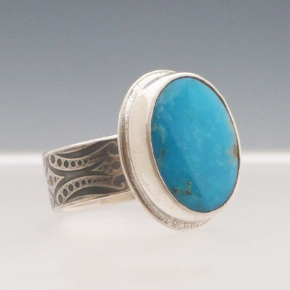 Bright Blue Turquoise Gemstone Ring
