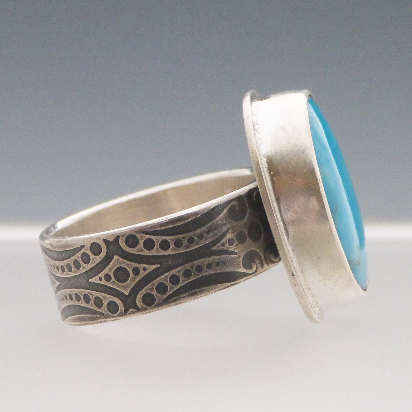 Bright Blue Turquoise Gemstone Ring