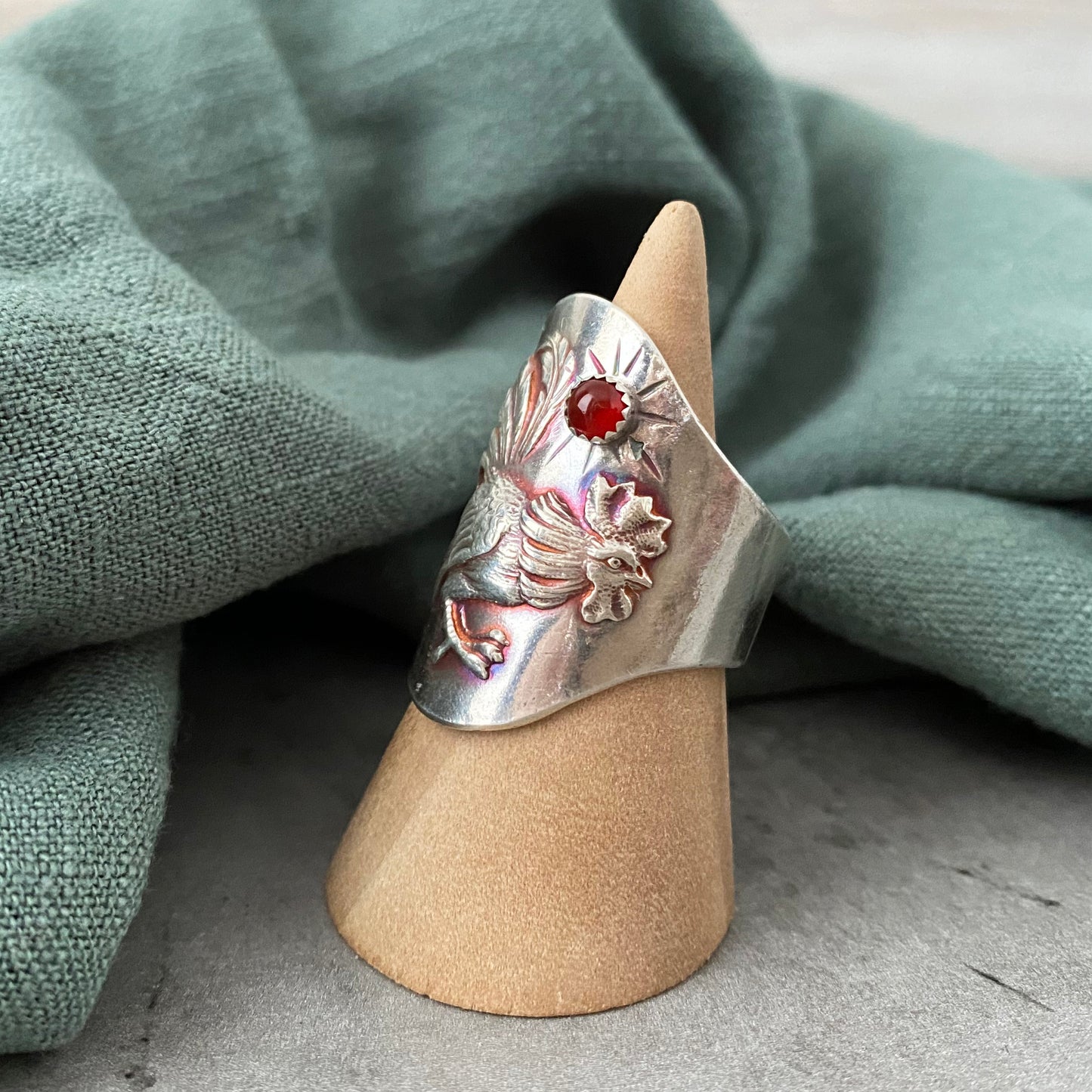 Carnelian Chicken Ring aka "Cock Ring"