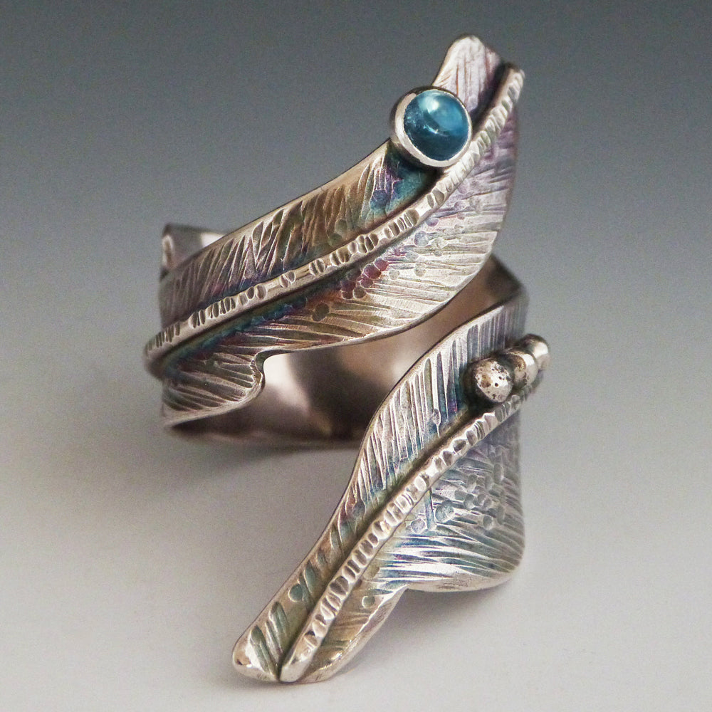 Feather Wrap Ring (Various Stone Options)