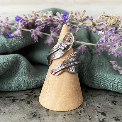 Feather Wrap Ring (Various Stone Options)