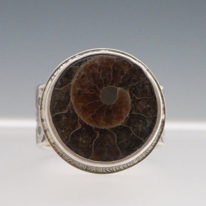 Fossilized Ammonite Gemstone Ring