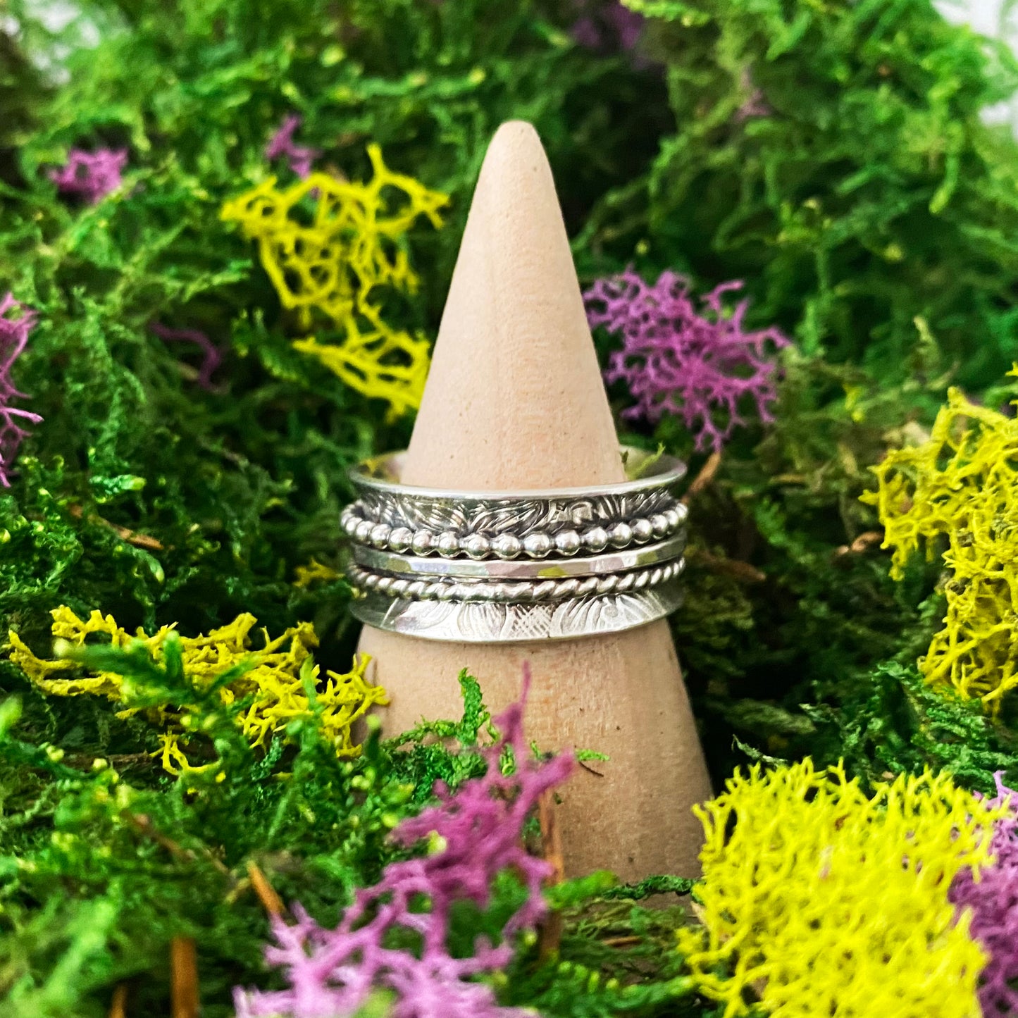 Floral Sterling Spinner Ring