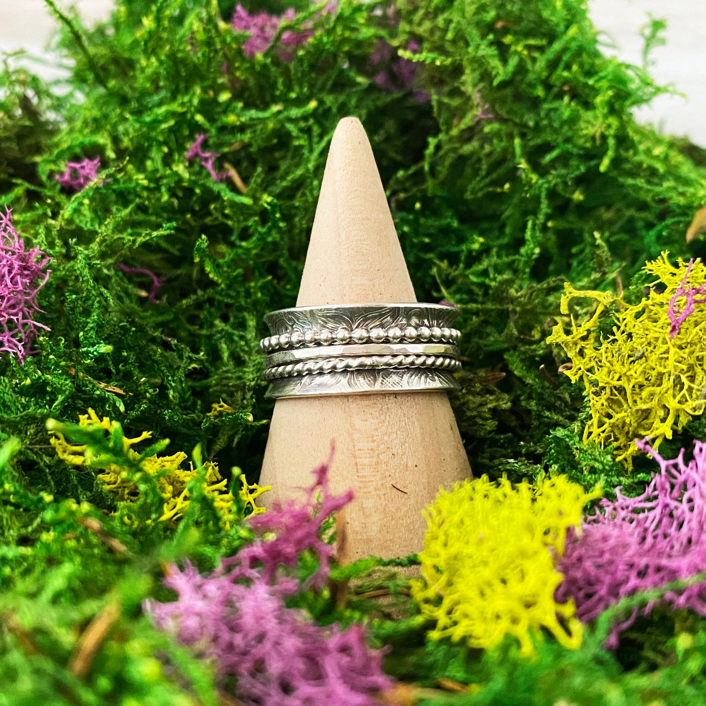 Floral Sterling Spinner Ring