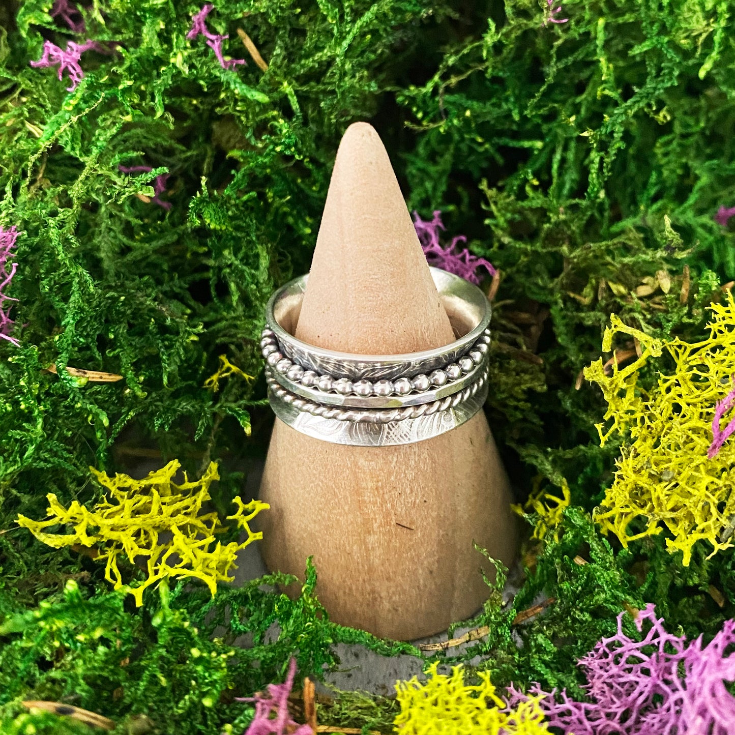 Floral Sterling Spinner Ring