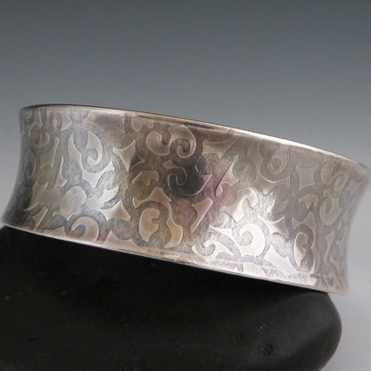 Grapevine Textured Sterling Anticlastic Bracelet