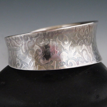 Grapevine Textured Sterling Anticlastic Bracelet