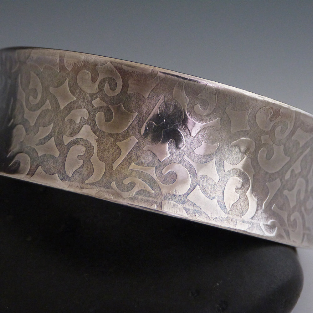 Grapevine Textured Sterling Anticlastic Bracelet